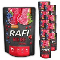 Karma dla psa z wołowiną Rafi saszetka 300 g x 10 sztuk