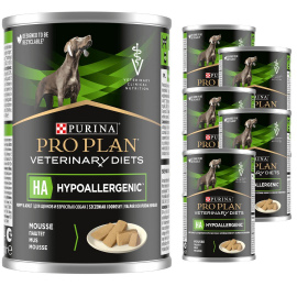 Karma dla psów mus PRO PLAN Veterinary Diets HA Hypoallergenic 400 g x 6 sztuk