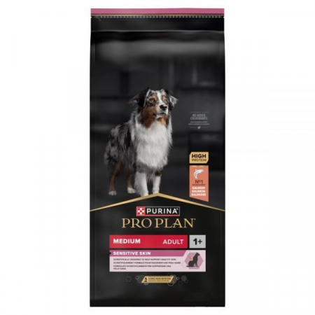 Karma dla psów Pro Plan Sensitive Skin Medium Adult bogata w łososia 16,5 kg