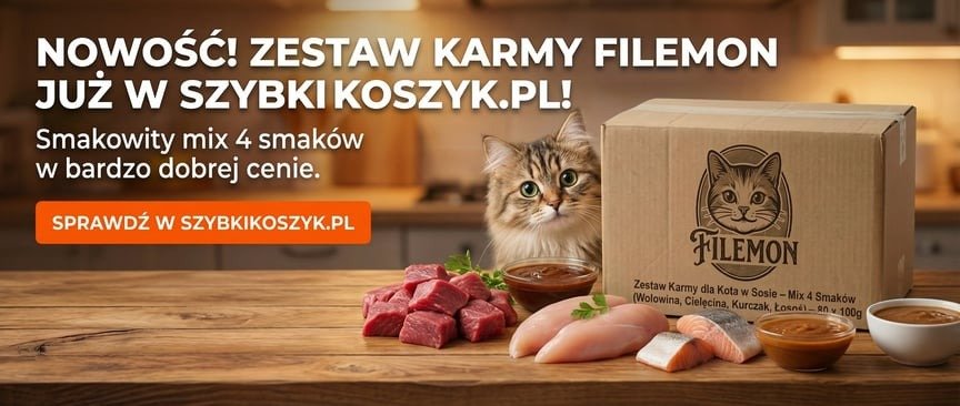 Karma Mokra dla Kota Filemon Mix 4 Smaków w Sosie – Mega Paka 80 x 100g (8 kg)