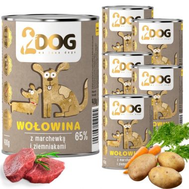 Karma mokra dla psa 2Dog wołowina 400 g x 6 sztuk