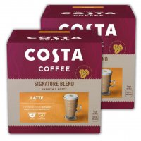 Kawa Costa Coffee Signature Blend Latte 182,4 g (8 kapsułek kawy + 8 mleka) x 2 opakowania