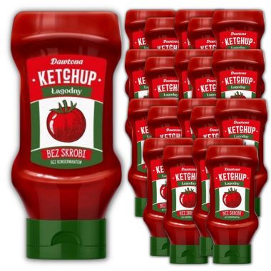 Ketchup łagodny bez skrobi 450 g Dawtona x 20 sztuk