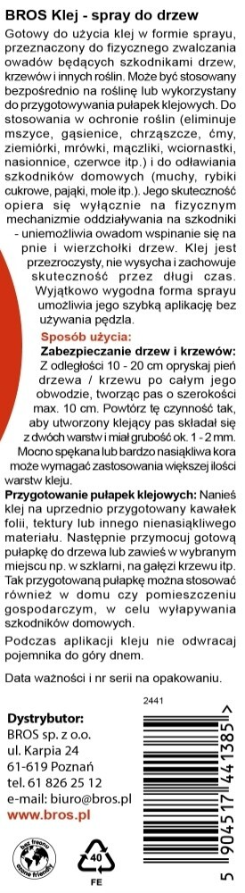 Klej - spray do drzew na owady Bros 400 ml