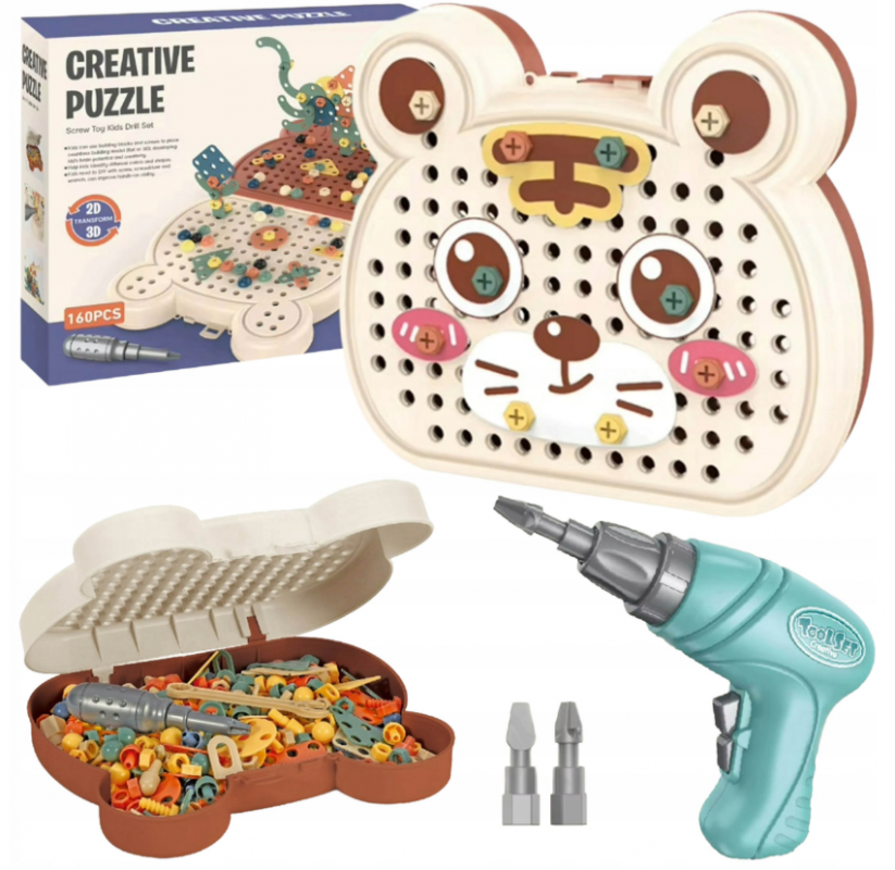 Klocki konstrukcyjne Misiek (160 elementów)