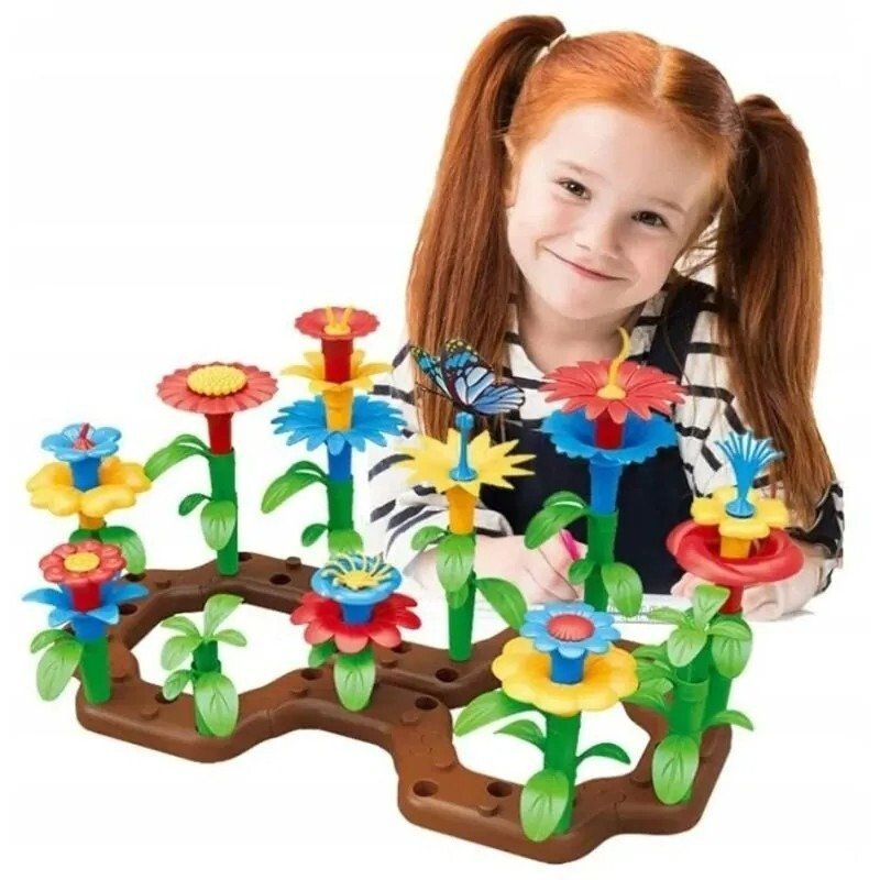 Klocki konstrukcyjne Wiosenne kwiaty (148 elementów)