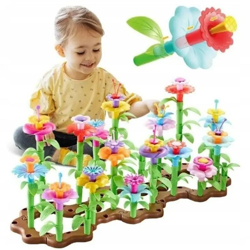 Klocki konstrukcyjne Wiosenne kwiaty (148 elementów)