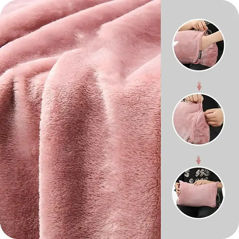 Koc turystyczny z poduszką 2w1