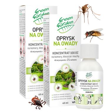 Koncentrat 100 EC do oprysku na komary, kleszcze i muchy Vaco Green Garden 40 ml x 2 opakowania