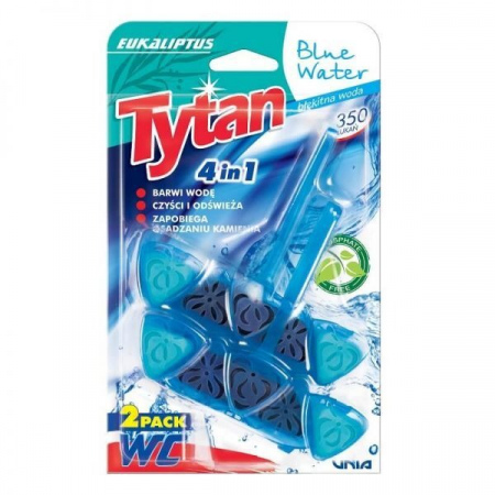 Kostka do WC 4 w1 barwiąca wodę Tytan eukaliptus 2x40 g