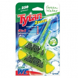 Kostka do WC 4 w1 barwiąca wodę Tytan Green Water 2x40 g
