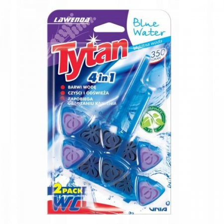 Kostka do WC 4 w1 barwiąca wodę Tytan lawenda 2x40 g x 4 sztuki