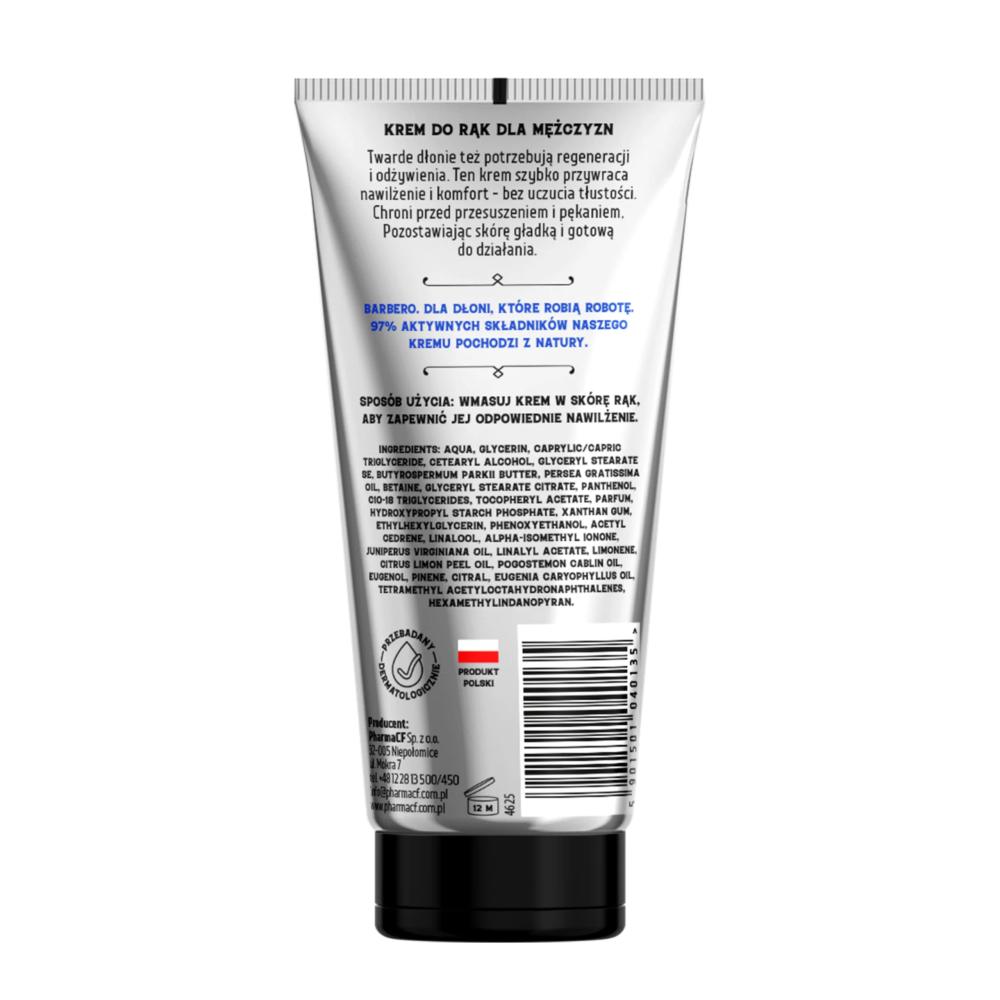Krem do rąk dla mężczyzn Barbero 100 ml