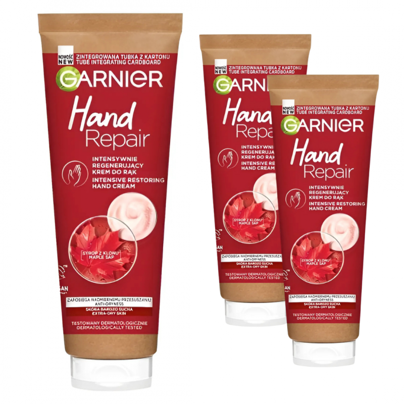 Krem do rąk Garnier Hand Repair intensywnie regenerujący 75 ml x 3 sztuki