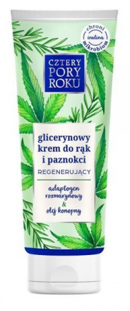 Krem do rąk i paznokci Cztery Pory Roku glicerynowy regenerujący adaptogen rozmarynowy i olej konopny 130 ml