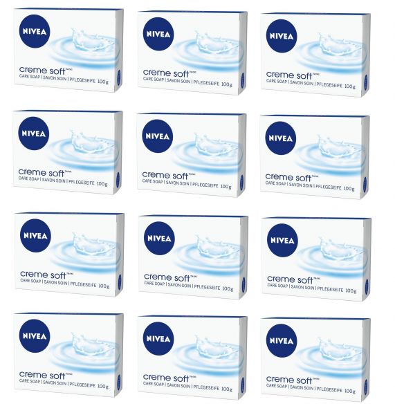 Kremowe mydło w kostce Nivea Creme Soft 100 g x 12 sztuk