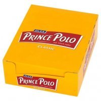 Kruchy wafelek z kremem kakaowym oblany czekoladą Prince Polo Classic  35 g x 32 sztuki