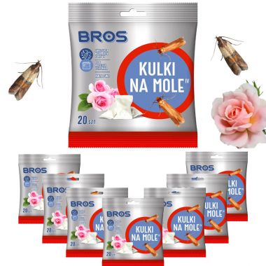 Kulki na mole Bros zapach kwiatowy (20 sztuk) x 8 opakowań