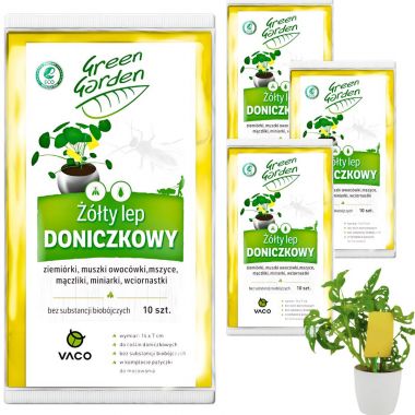 Lep doniczkowy żółty Green Garden Vaco (10 sztuk) x 4 opakowania