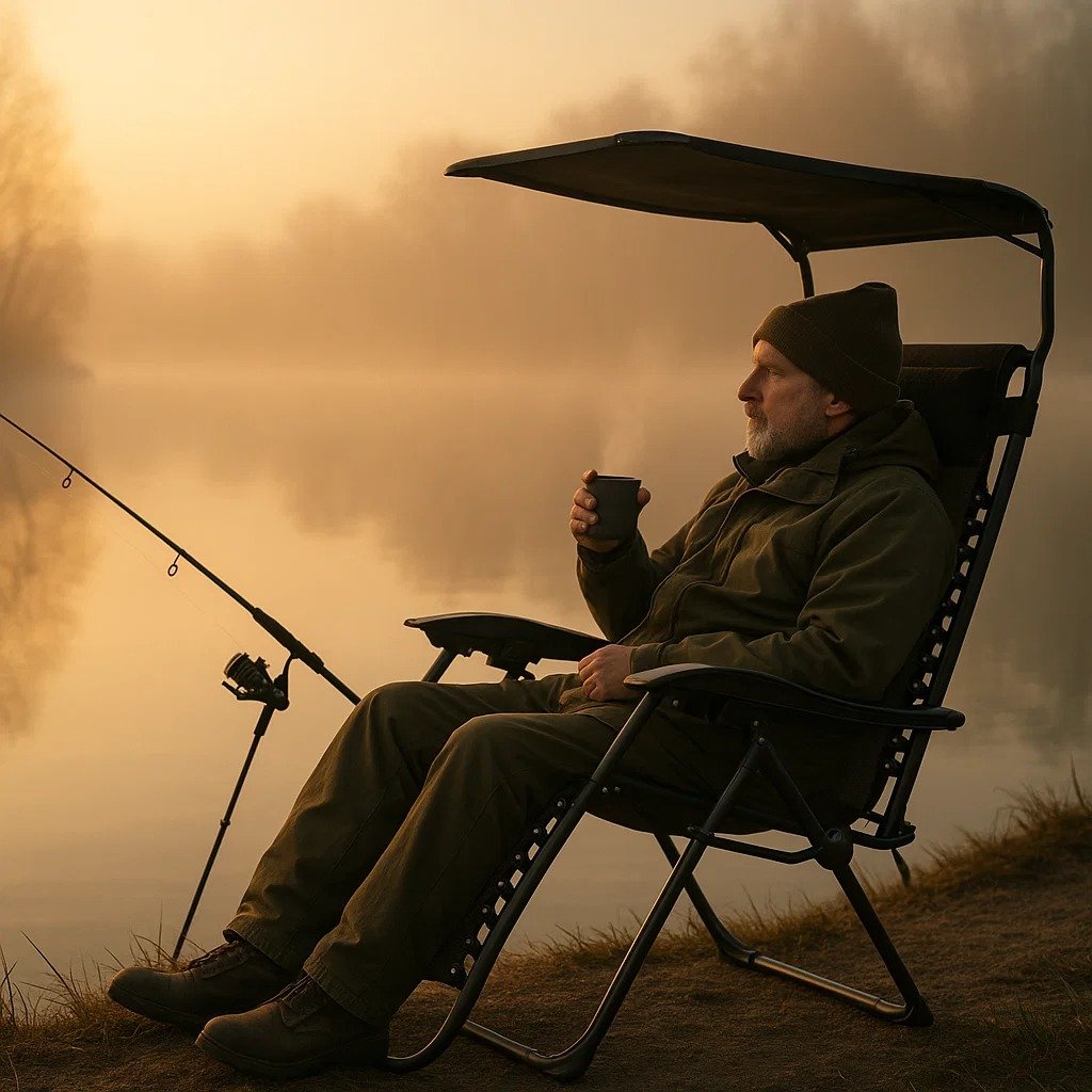 Leżak ogrodowy Gardina Alicante czarny z daszkiem