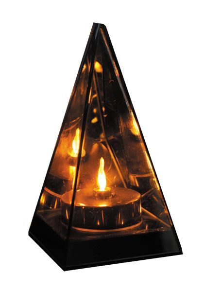 Lustrzany lampion LED 3D w kształcie piramidy 20 cm
