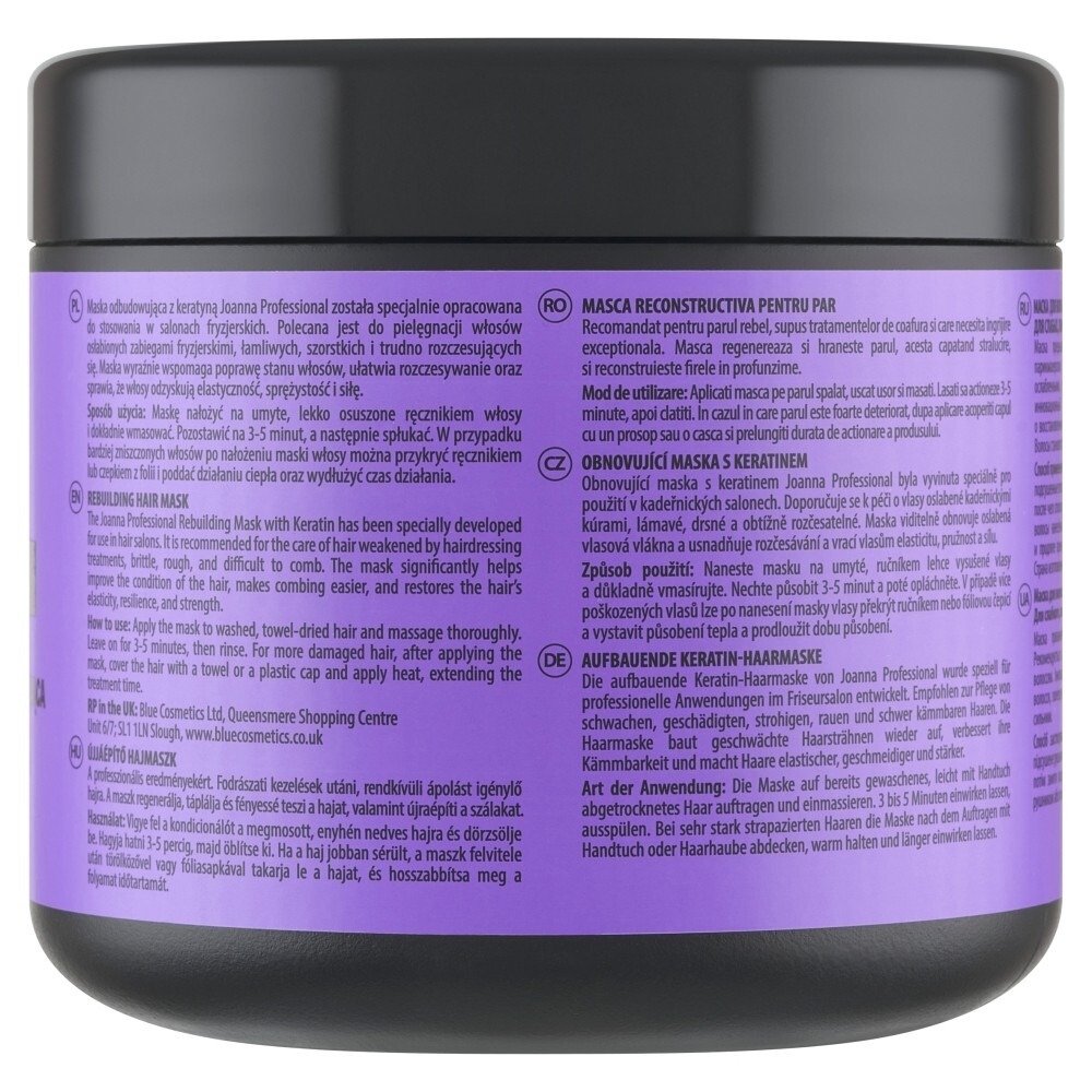 Maska do włosów Joanna Professional Rebuild Keratin odbudowująca 500 g