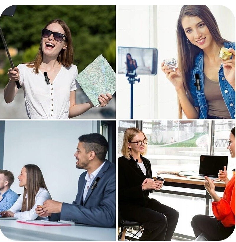 Mikrofon krawatowy bezprzewodowy K9 (2 sztuki)