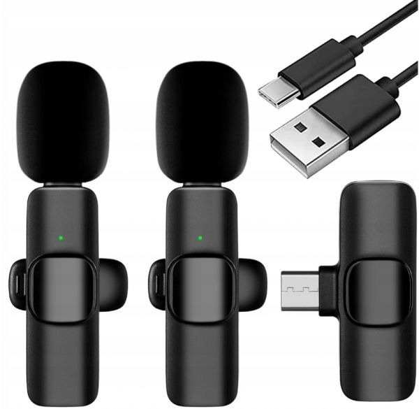 Mikrofon krawatowy bezprzewodowy K9 (2 sztuki)