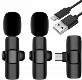 Mikrofon krawatowy bezprzewodowy K9 (2 sztuki)