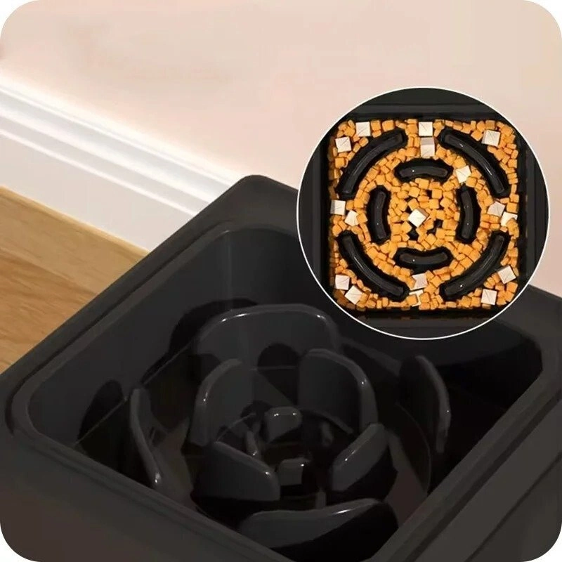 Schemat działania miski spowalniającej jedzenie