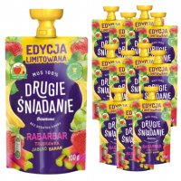Mus 100% Drugie śniadanie rabarbar truskawka jabłko banan Dawtona 100 g x 12 sztuk
