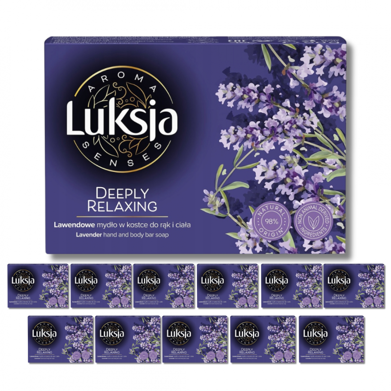 Mydło w kostce Luksja Aroma Senses Lawendowe 90 g x 12 sztuk