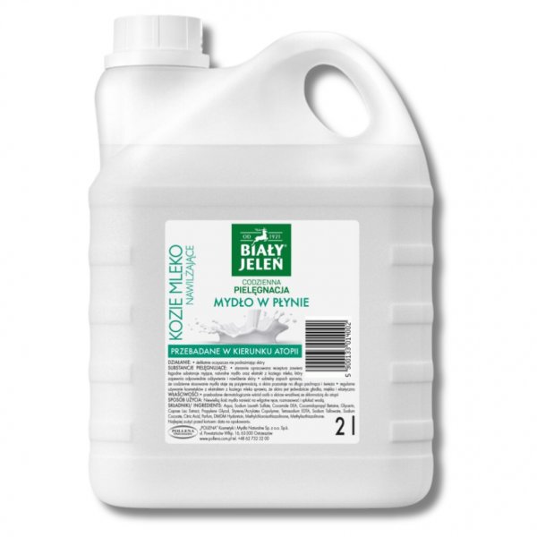 Mydło w płynie Biały Jeleń nawilżające kozie mleko 2 l zapas x 2 sztuki