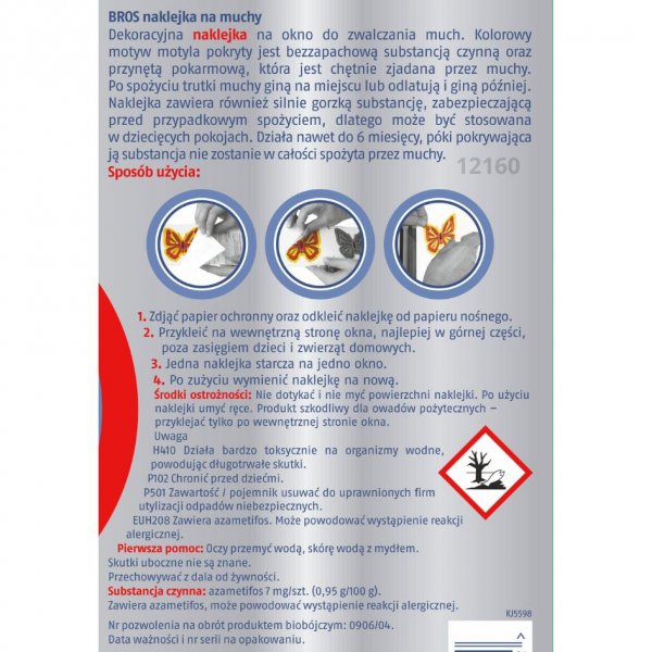 Naklejka na muchy Bros (2 sztuki) x 2 opakowania