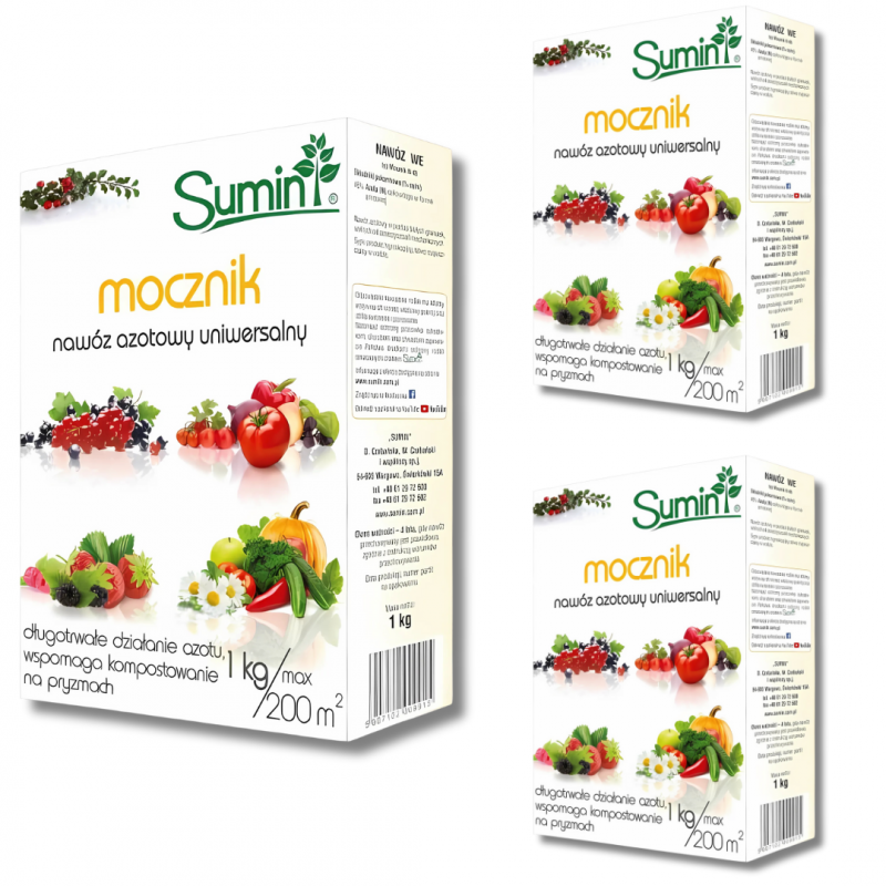 Nawóz azotowy uniwersalny Mocznik Sumin 1 kg x 3 opakowania
