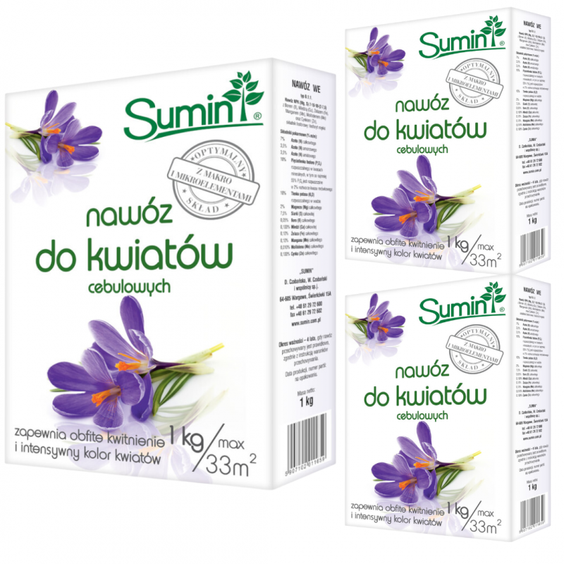 Nawóz do kwiatów cebulowych Sumin 1 kg x 3 opakowania