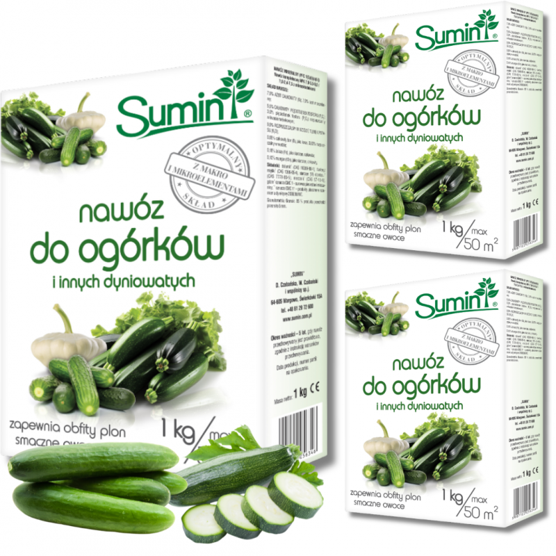 Nawóz do ogórków i innych dyniowatych Sumin 1 kg x 3 opakowania