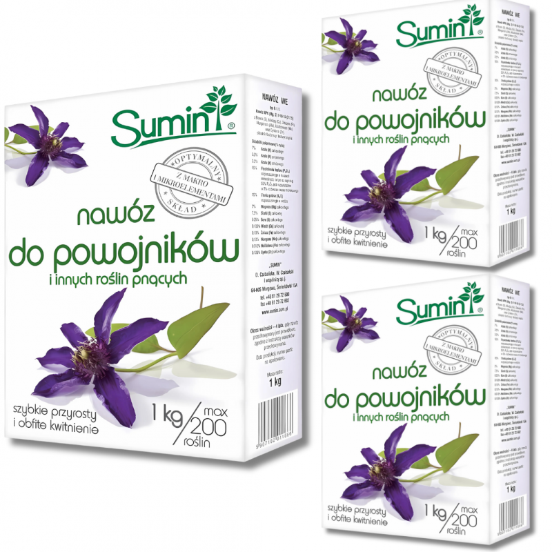 Nawóz do powojników i innych roślin pnących Sumin 1 kg x 3 sztuki