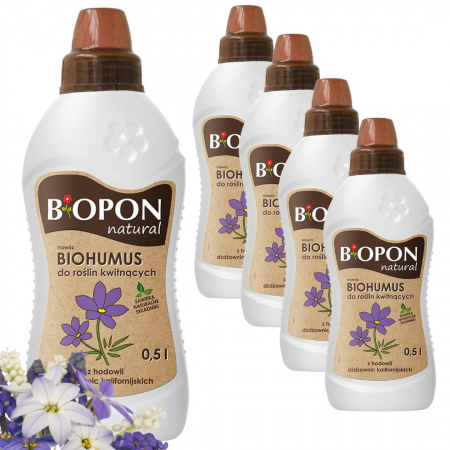 Nawóz  do roślin kwitnących Biopon natural Biohumus 1 l x 5 sztuk