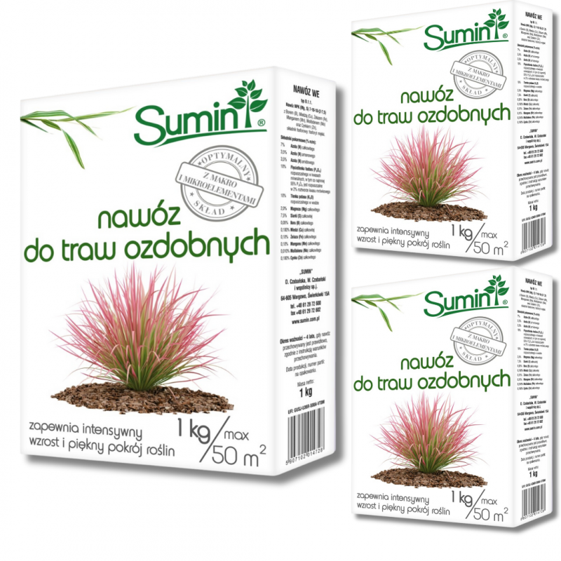 Nawóz do traw ozdobnych Sumin 1 kg x 3 sztuki