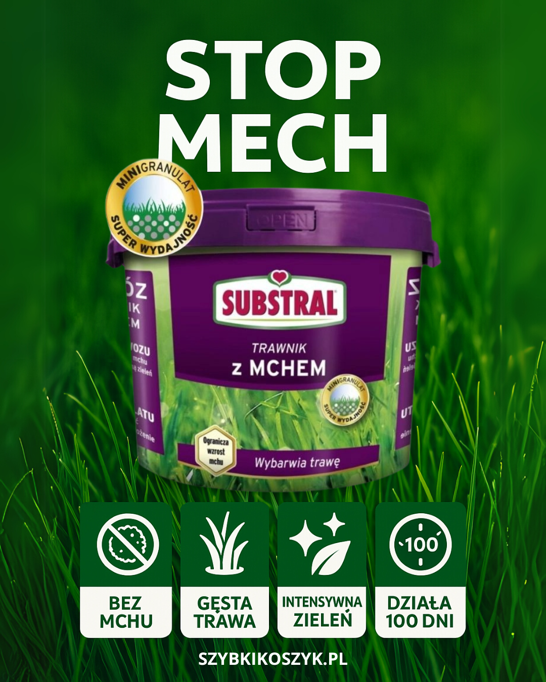 Nawóz do trawnika z mchem Substral 10 kg