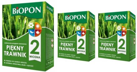 Nawóz piękny trawnik wiosna Biopon 2 kg x 3 sztuki