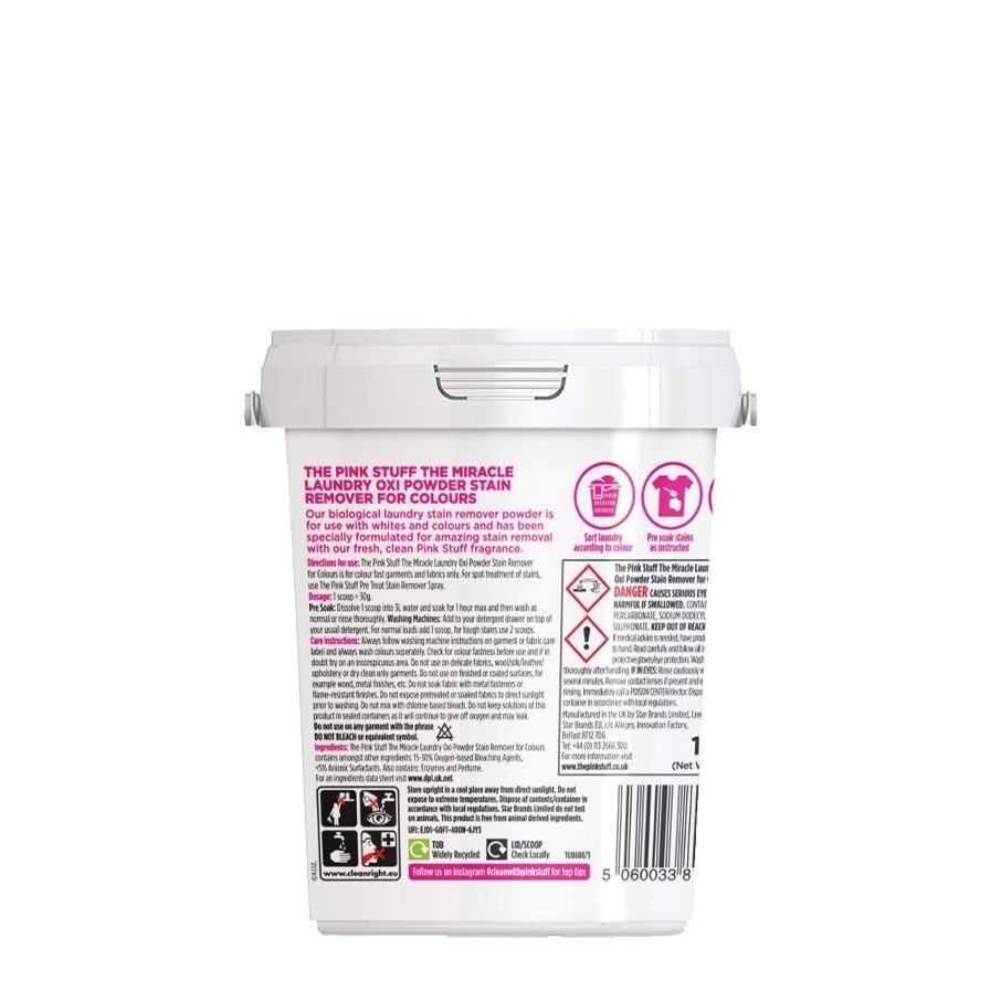 Odplamiacz w proszku do tkanin kolorowych Oxi Powder Pink Stuff 1 kg