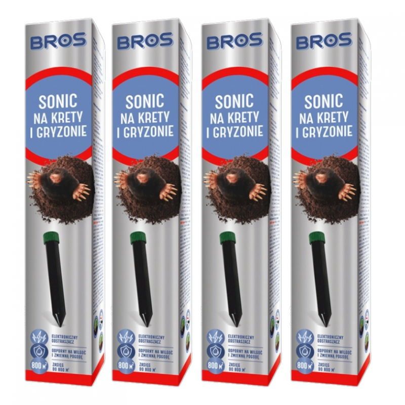 Odstraszacz na krety i gryzonie Sonic elektroniczny Bros x 4 sztuki