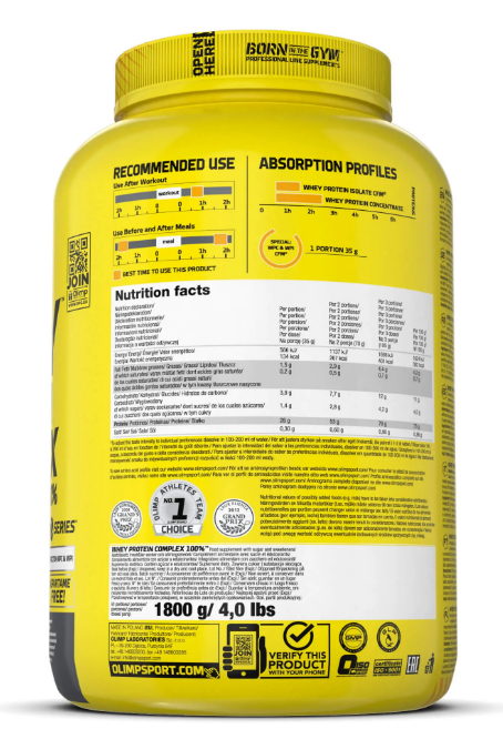 Odżywka białkowa Olimp Whey Protein Complex 100% o smaku waniliowym 1800 g