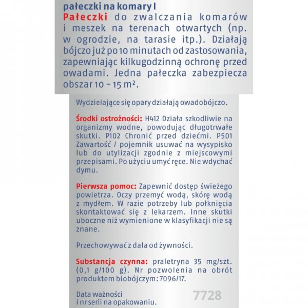 Pałeczki na komary Bros (4 sztuki) x 4 opakowania