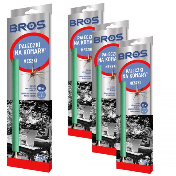 Pałeczki na komary Bros (4 sztuki) x 4 opakowania
