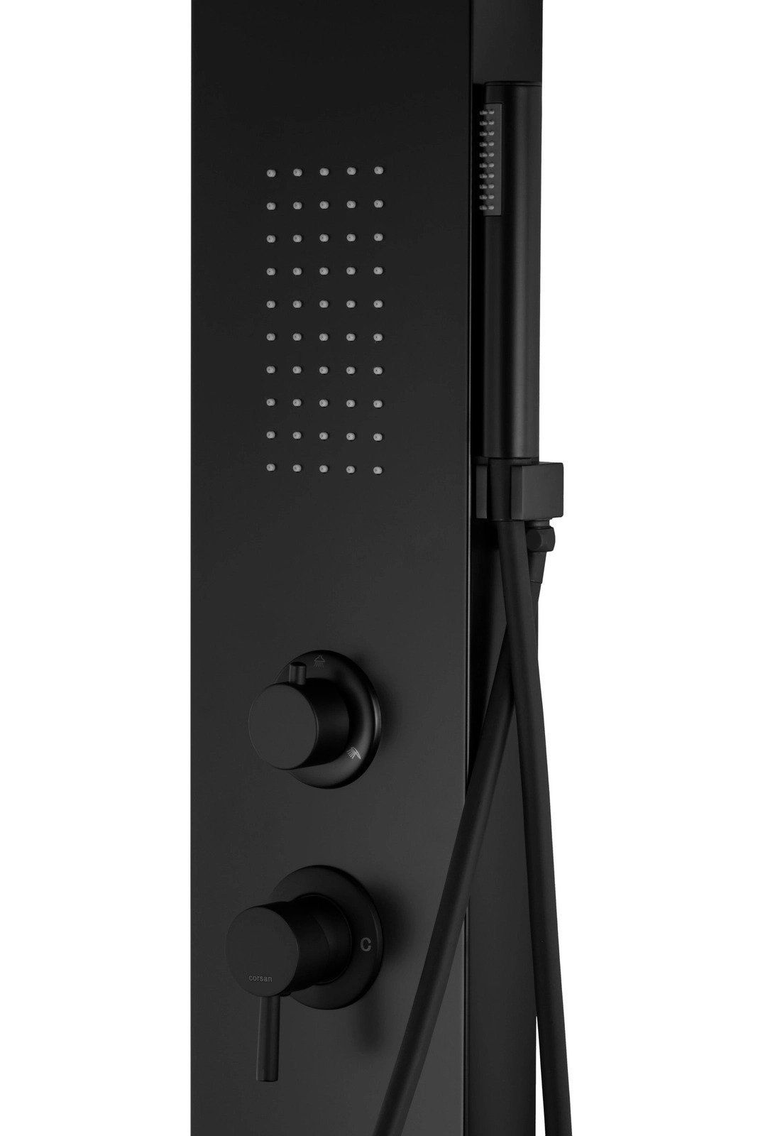 Panel prysznicowy Corsan ALTO Mieszacz Czarny Deszczownica LED