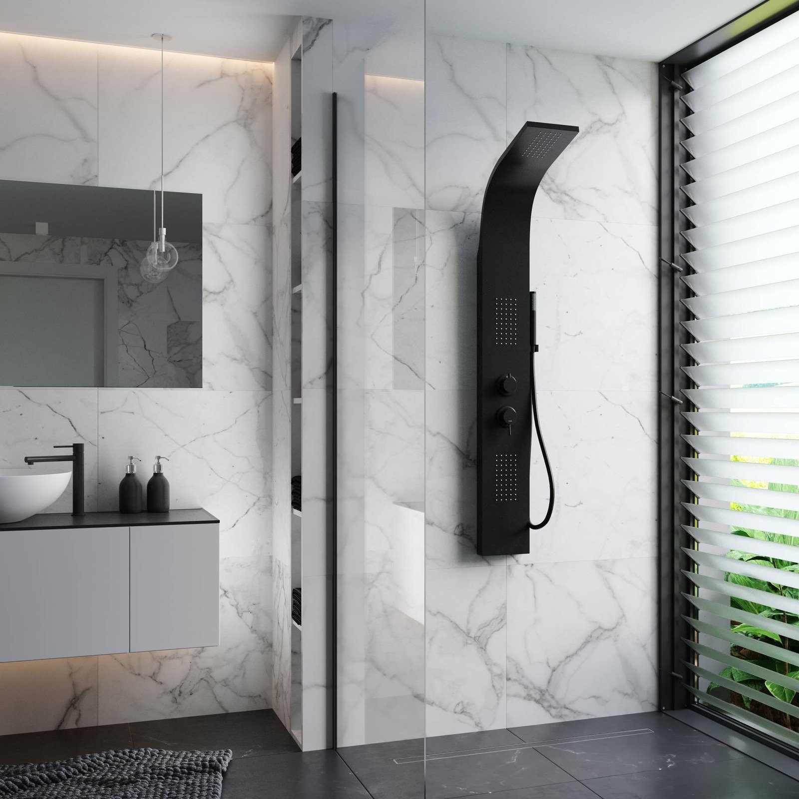 Panel prysznicowy Corsan ALTO Mieszacz Czarny