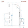 Panel prysznicowy Corsan ALTO Termostat Srebrny